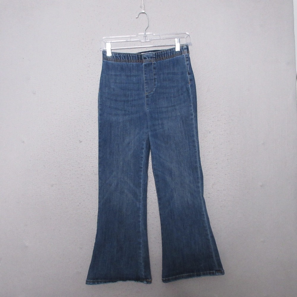 Pilcro Anthropologie Jeans XS Pull On Mid Rise‎ Crop Flare Elastic Waist Comfort